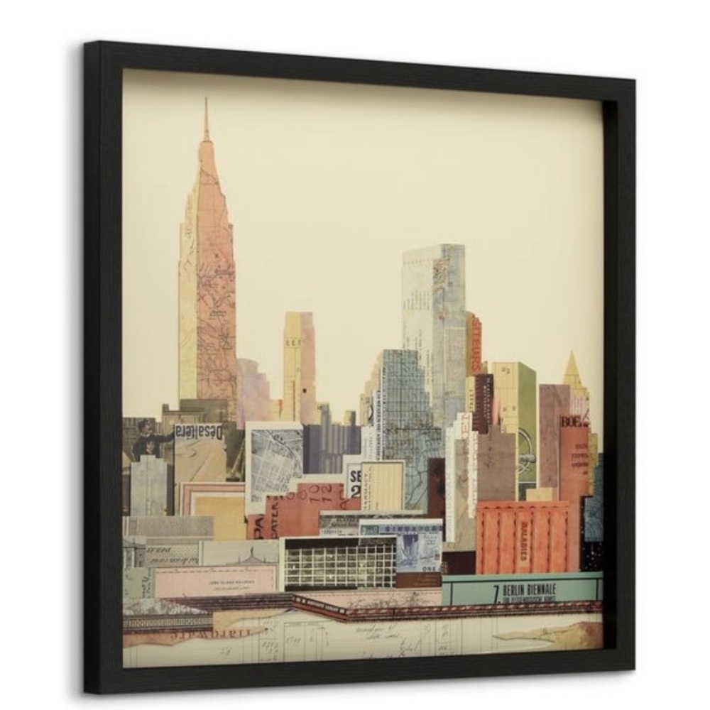 NYC Skyline Dimensional Collage Framed Wall Art